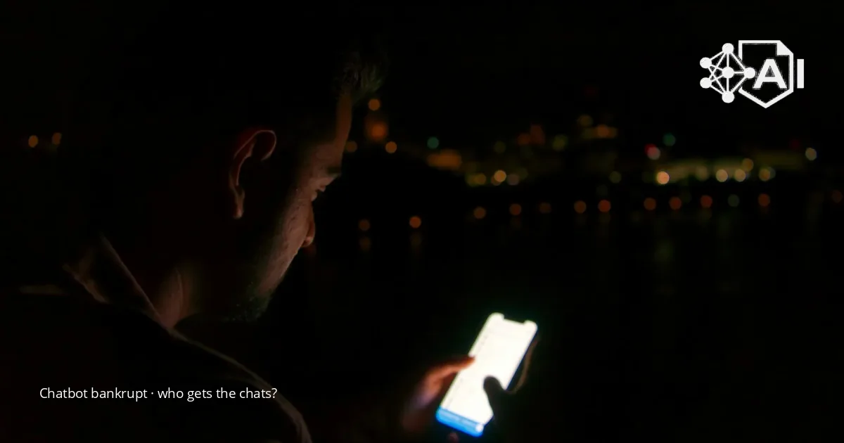 A man in the dark looks down at a brightly lit smartphone screen, with blurred city lights behind him